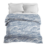 Manta terapéutica original - Funda de algodón con ondas en azul