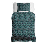 Set de ropa de cama con manta terapéutica ondas turquesa-verde