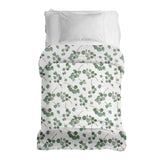 Manta terapéutica original - Funda de algodón blanca con ramas de eucalipto