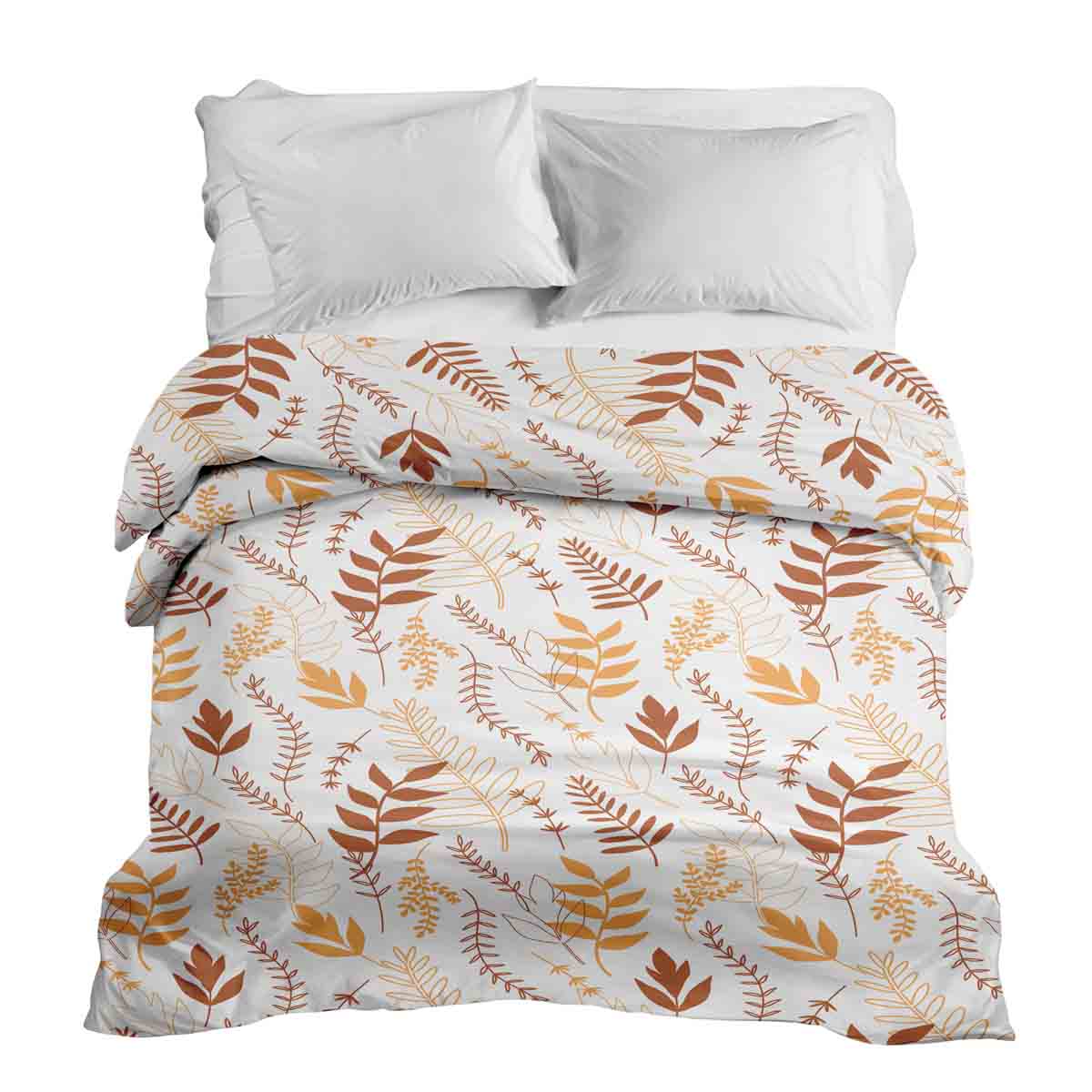 Manta terapéutica original - Funda de algodón blanca con ramas otoñales