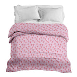 Manta terapéutica original - Funda de algodón rosa con corazones rojos