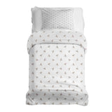 Juego de ropa de cama con mantas terapéuticas blancas con pequeñas ramas de muérdago