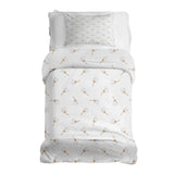 Set de ropa de cama con mantas terapéuticas blancas con dientes de león