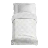 Juego de ropa de cama con manta terapéutica blanco con estampado de flores