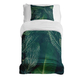 Set de ropa de cama con manta terapéutica Hojas verdes