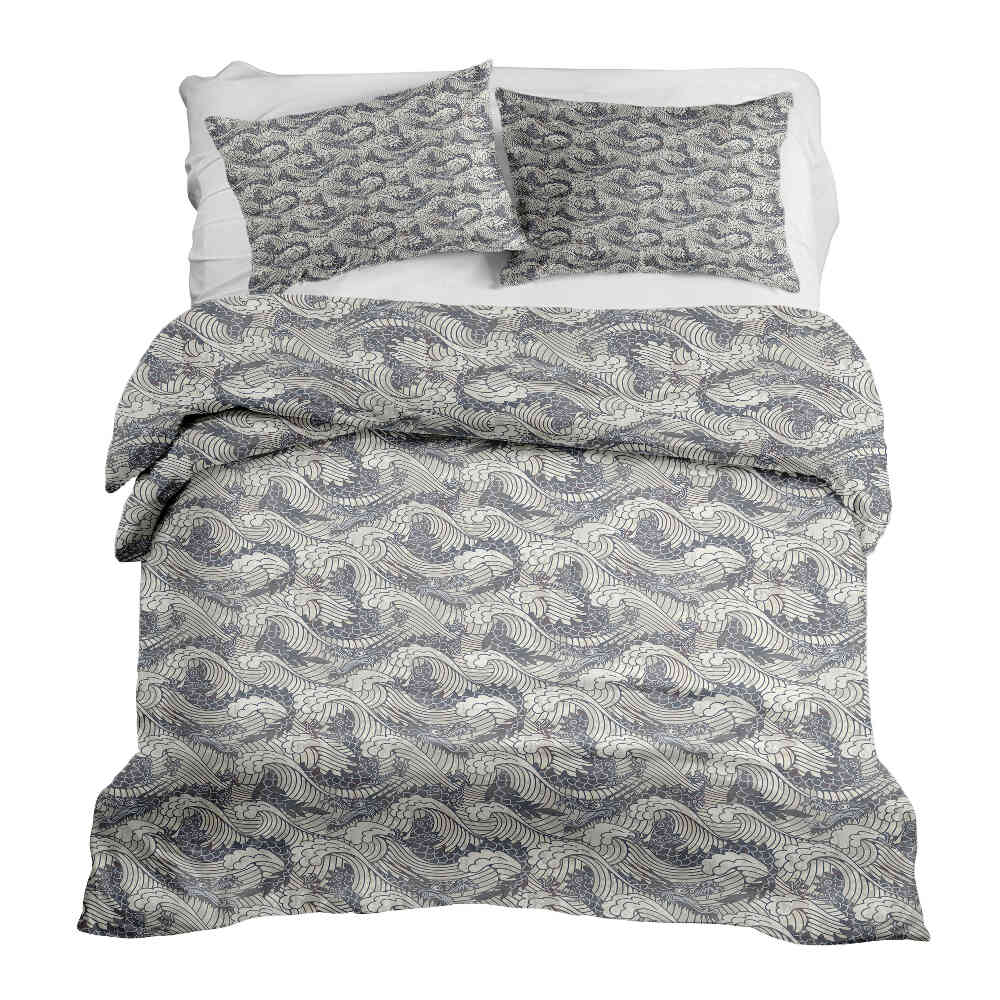 Juego de ropa de cama con manta terapéutica mar tormentoso