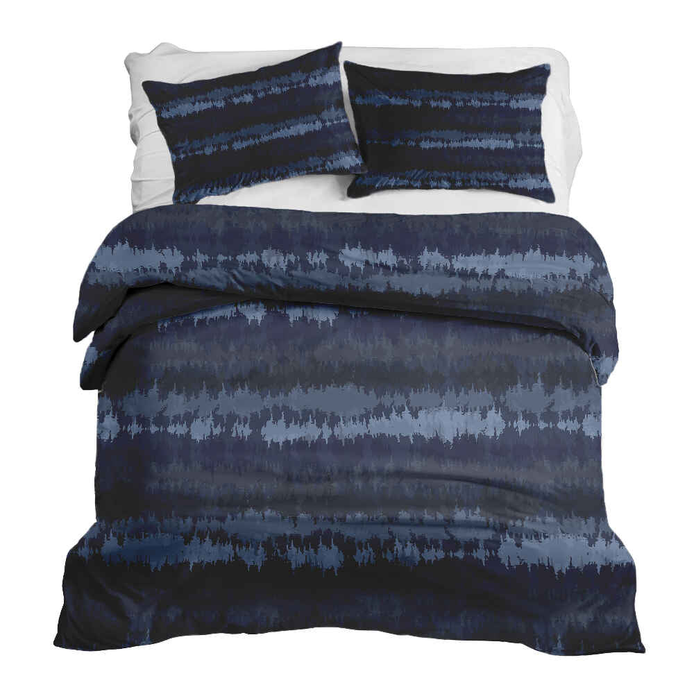 Set de ropa de cama con manta terapéutica ondas sonoras azules