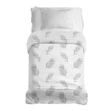 Manta terapéutica original - Funda de algodón blanca con ramas grises
