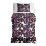 Set de ropa de cama con manta terapéutica y mar de flores moradas