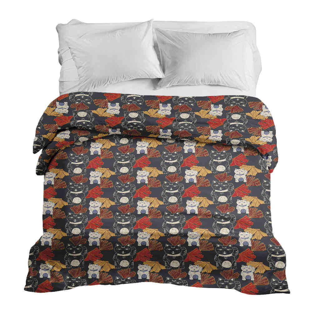 Manta terapéutica original - Funda de algodón Gato de la suerte