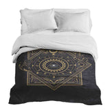Manta terapéutica original - Funda de algodón negro Mandala mística