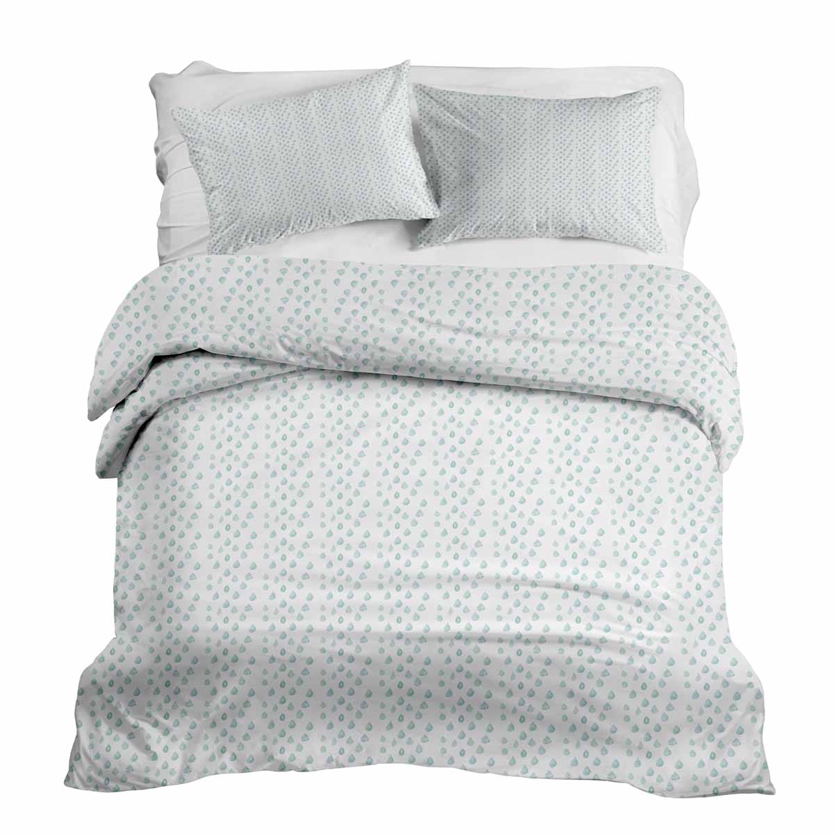 Set de ropa de cama con mantas terapéuticas y gotas azules