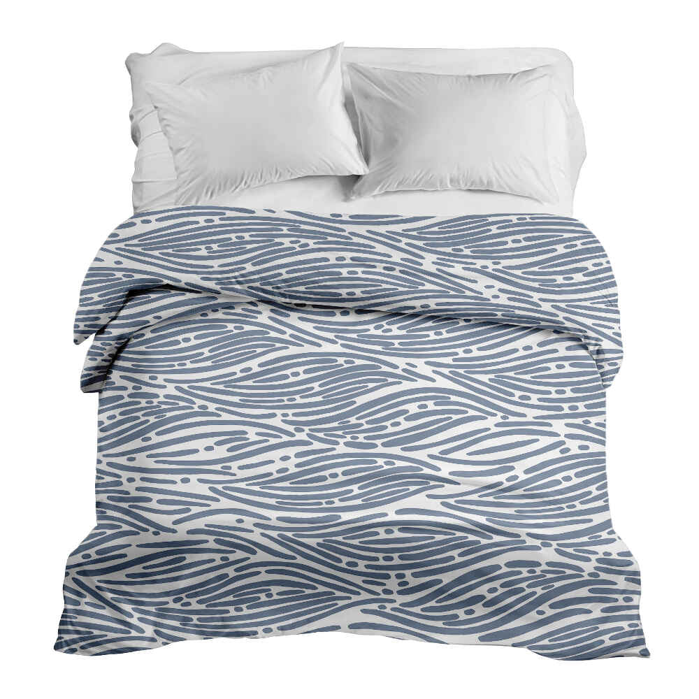 Manta terapéutica original - Funda de algodón con patrón ondulado azul