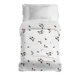 Manta terapéutica original - Funda de algodón blanca con ramas de muérdago