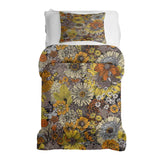 Set de ropa de cama con manta terapéutica y flores amarillas