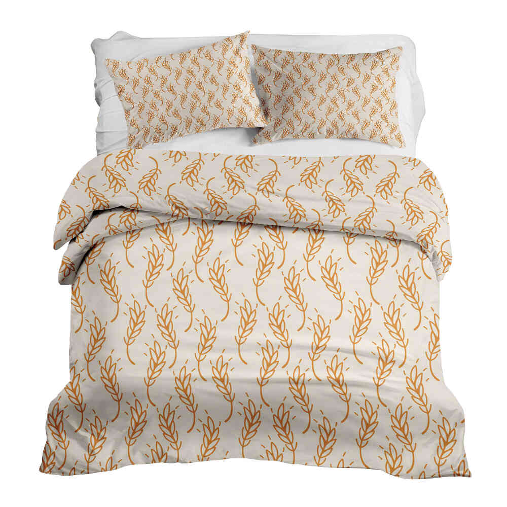 Set de ropa de cama con manta terapéutica blanca con trigo amarillo
