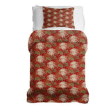 Set de ropa de cama con manta terapéutica roja con gran flor