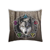 Almohada de salud marrón con lobo