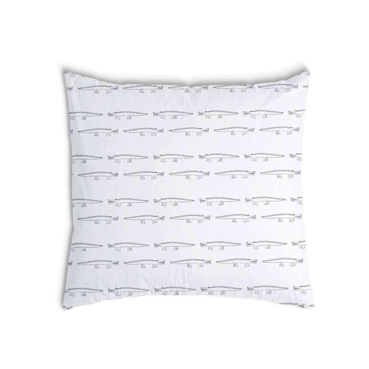 Almohada de salud blanca con cocodrilos