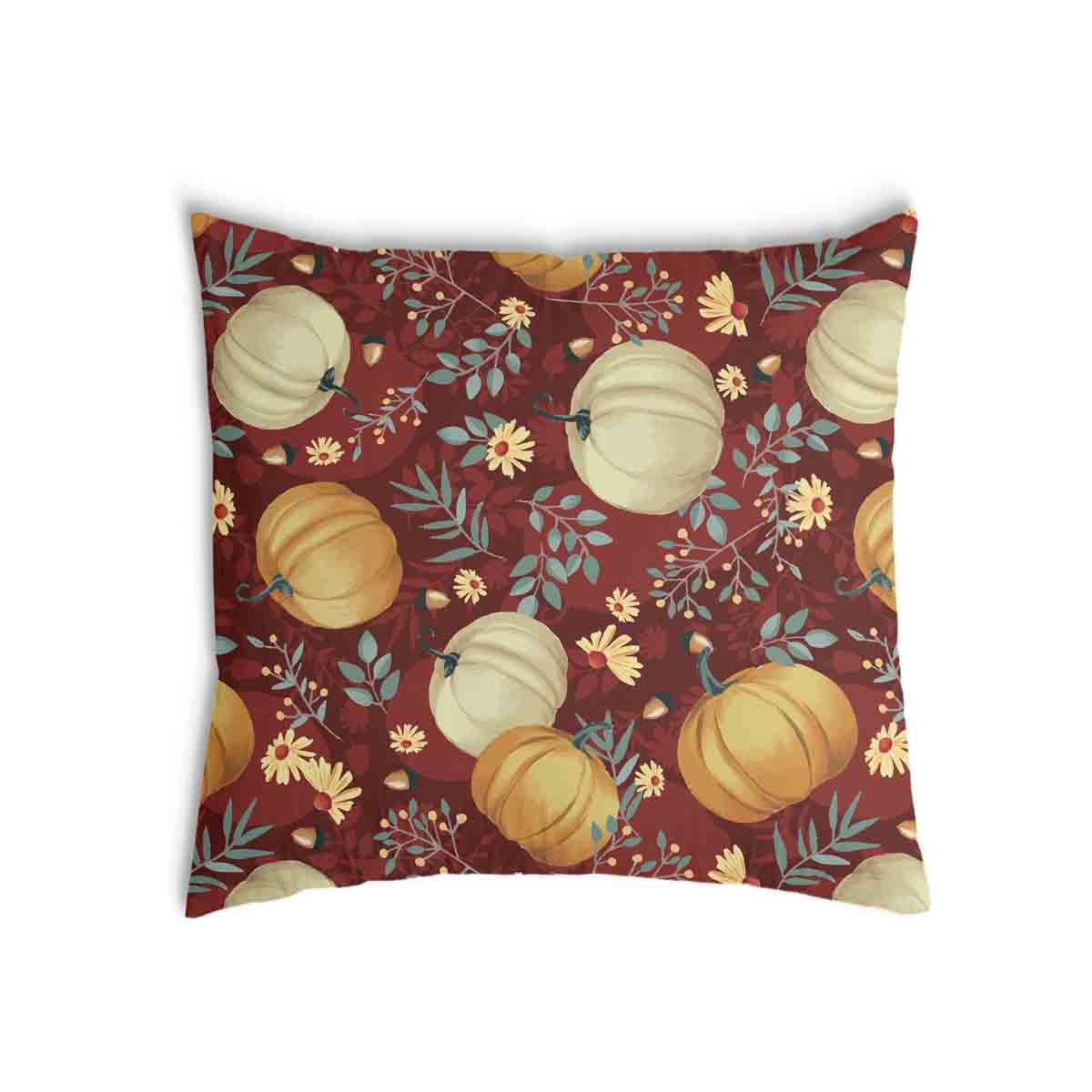 Almohada de salud roja con calabazas
