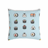 Almohada de salud azul claro con sushi