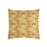 Almohada de salud naranja con tractores