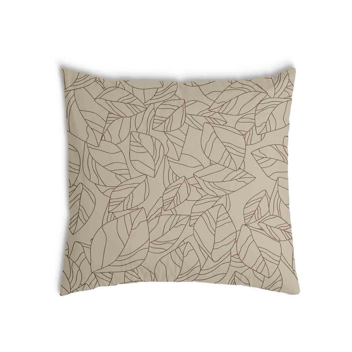 Almohada de salud beige con forma de hoja negra