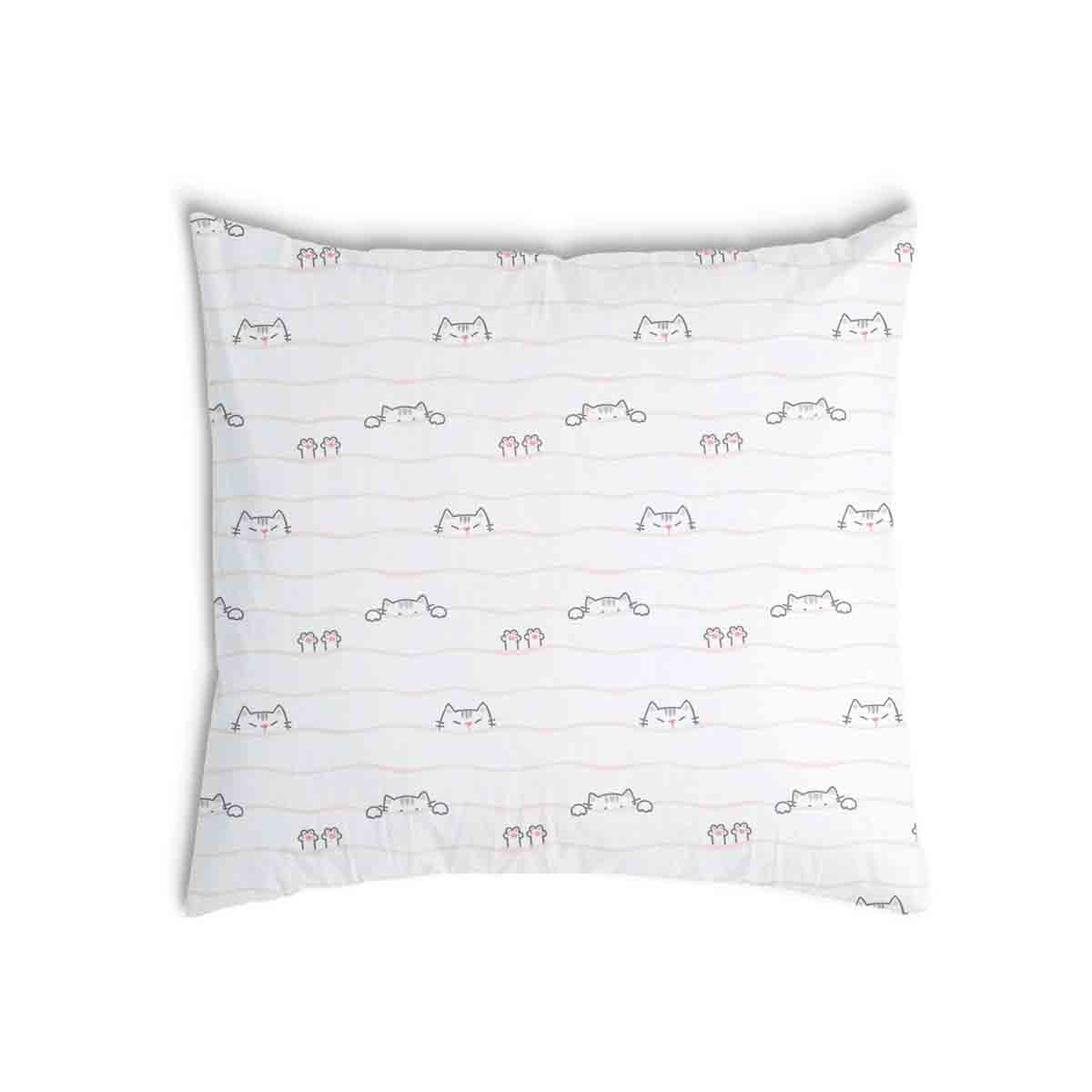 Almohada de salud blanca con pequeños gatos