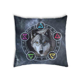 Almohada de salud gris con lobo