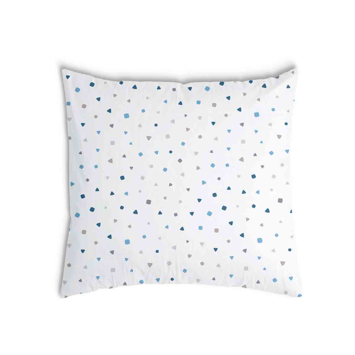 Almohada de salud blanca con pequeñas formas azules