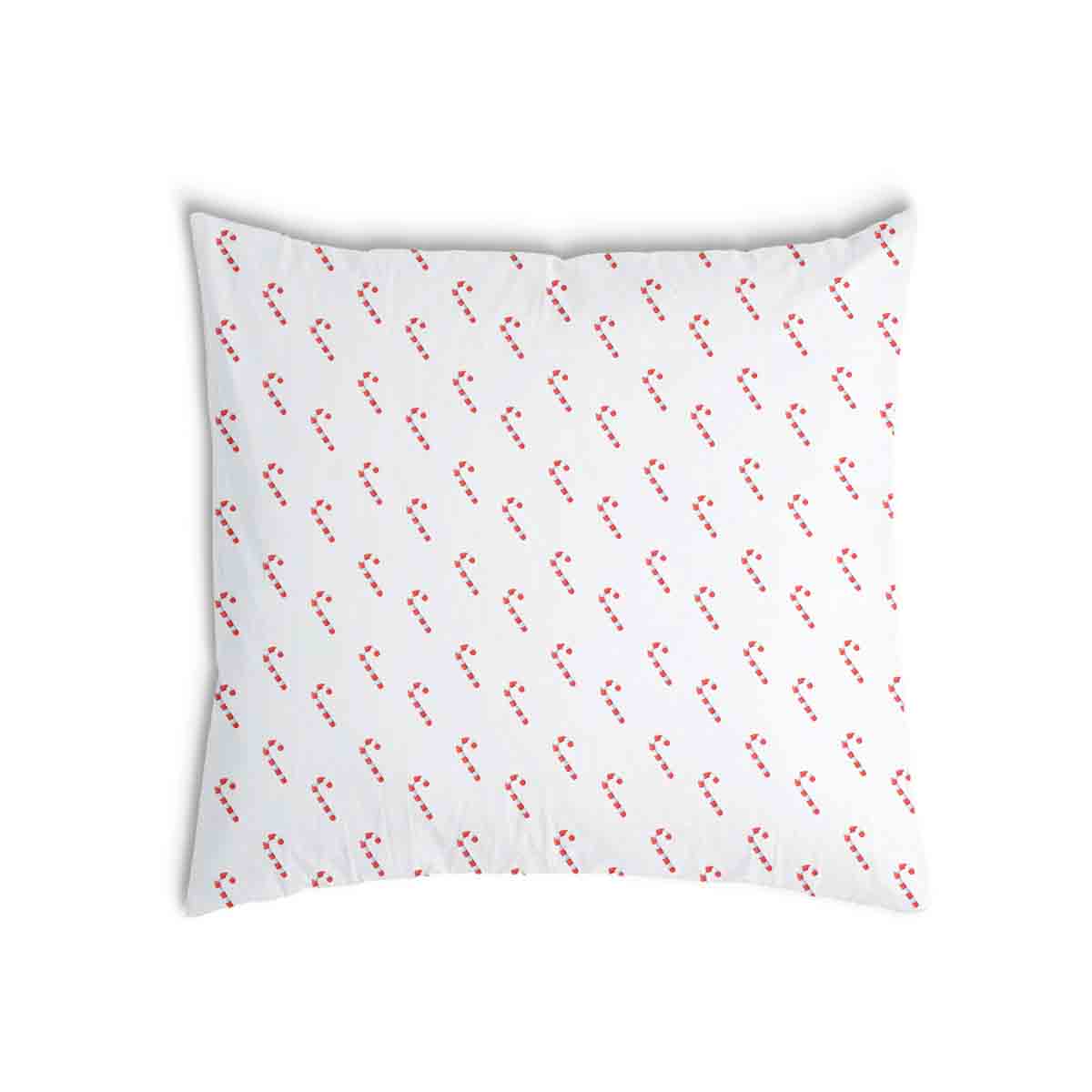 Almohada de salud blanca con bastones de caramelo