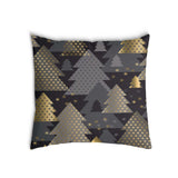 Almohada de salud con árboles de abeto dorados