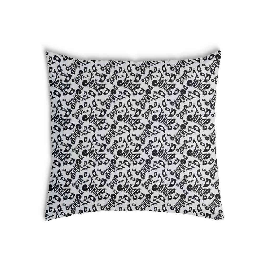 Cojín de salud con inscripción en negro Joker