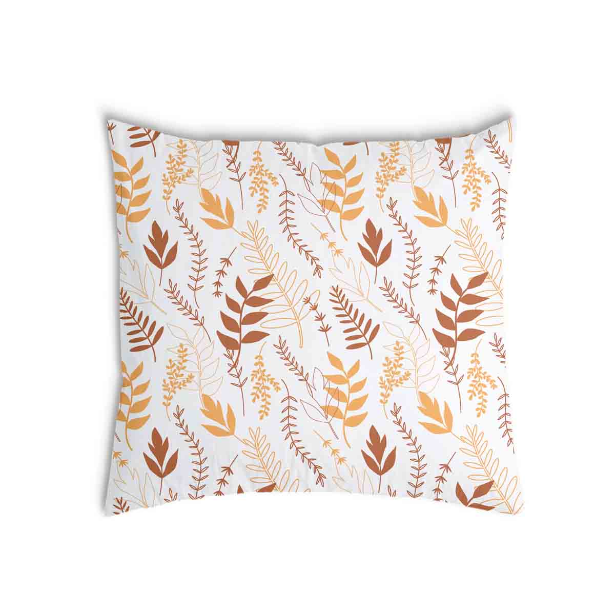 Almohada de salud blanca con ramas otoñales