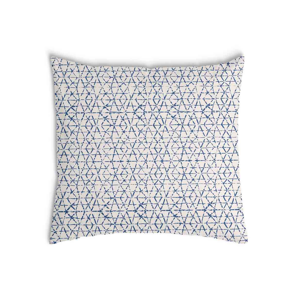 Almohada de salud blanca con delicadas formas azules