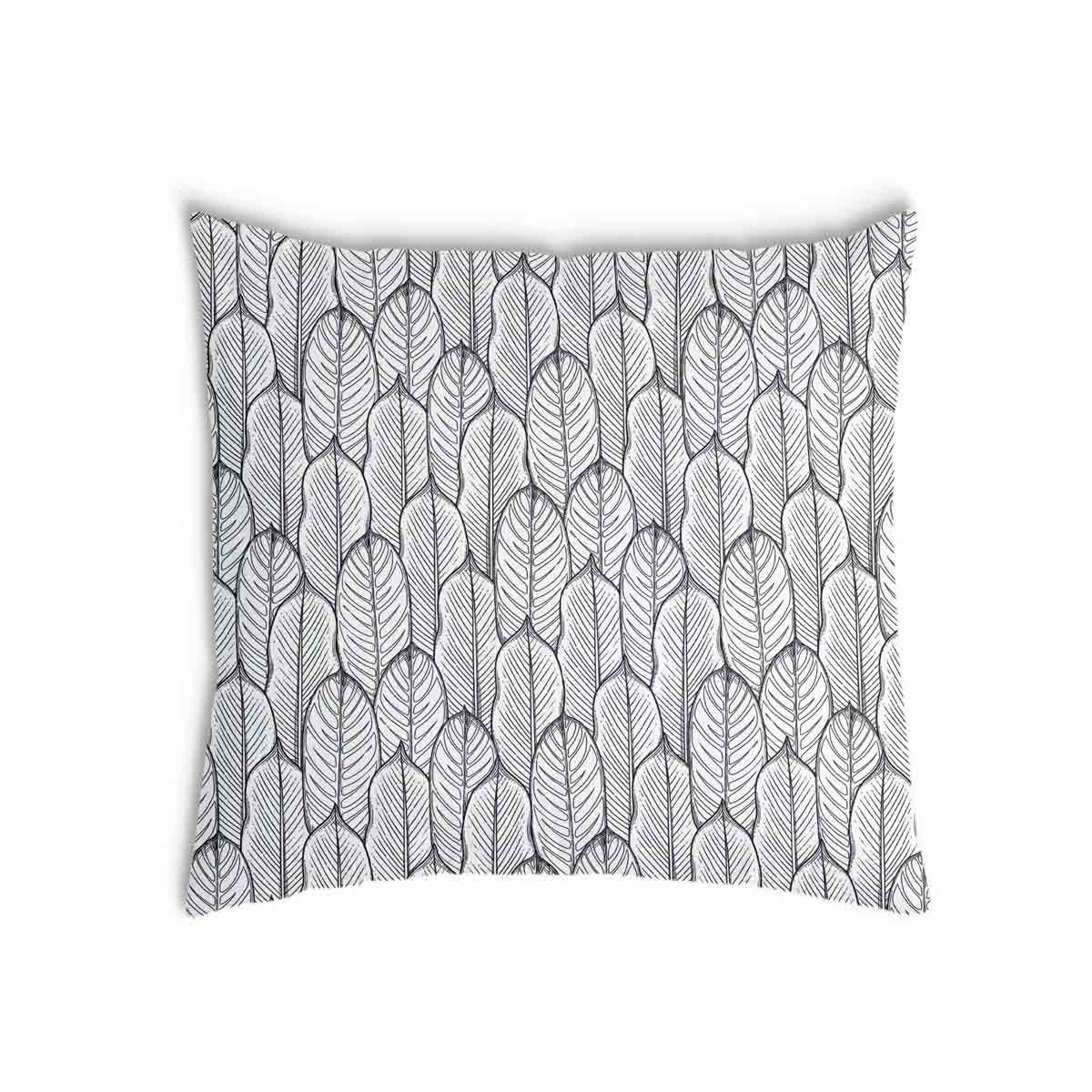 Almohada de salud gris con hojas de arce