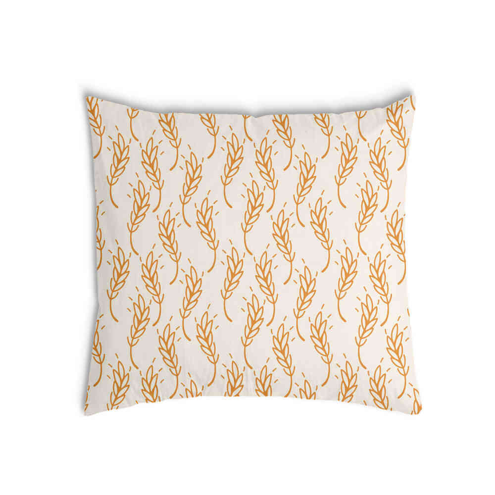 Almohada de salud blanca con trigo amarillo