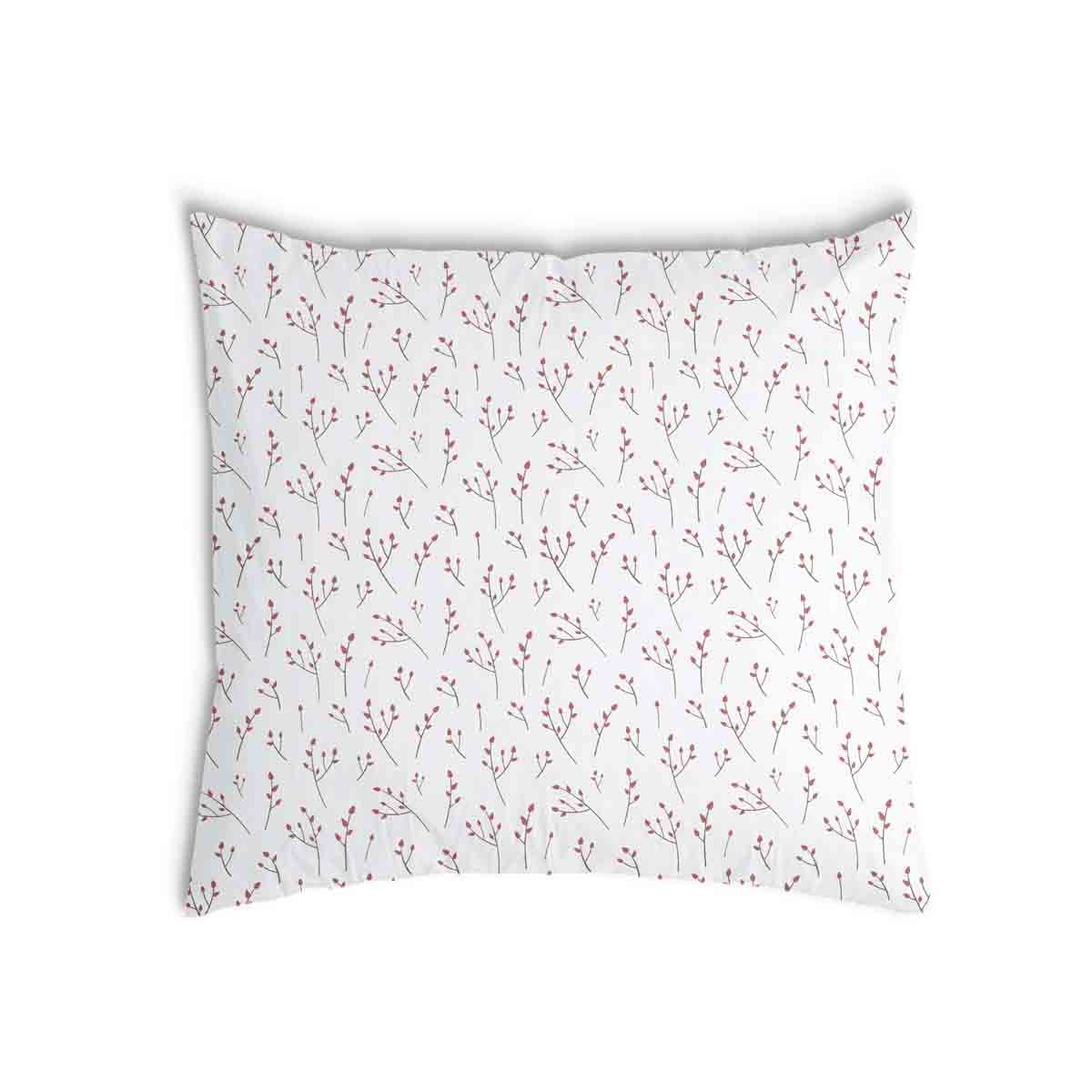 Almohada de salud blanca con delicadas rosas
