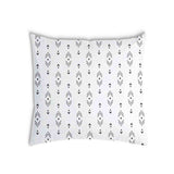 Almohada de salud blanca con patrón de flechas negras