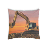 Almohada de salud tractor en el amanecer