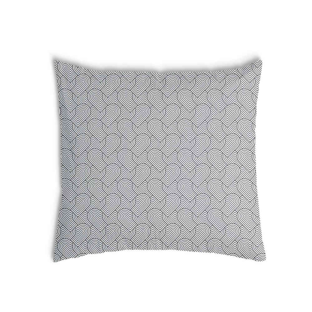 Almohada de salud gris corazones geométricos
