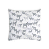 Almohada de salud gris con burros