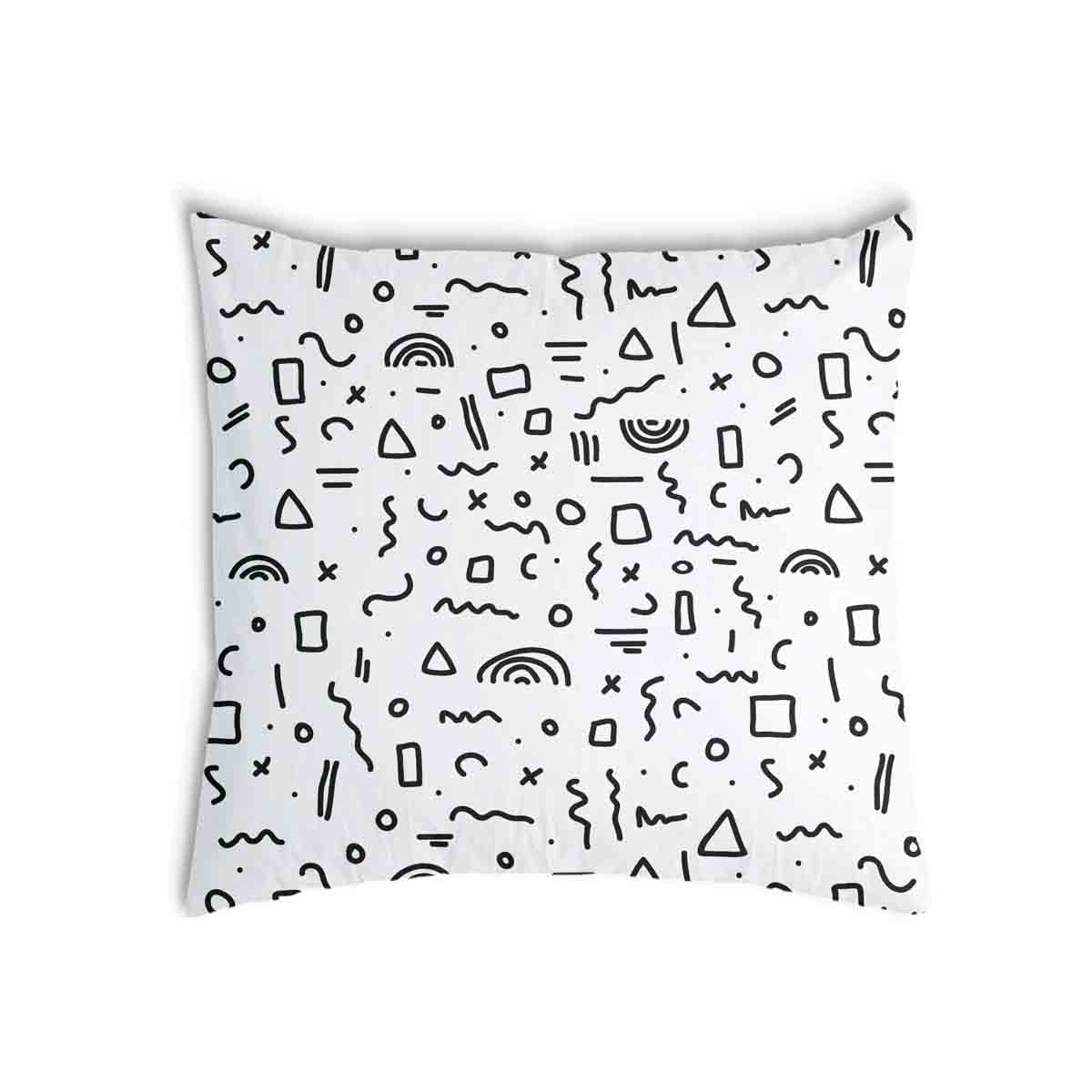 Almohada de salud blanca con formas en negro