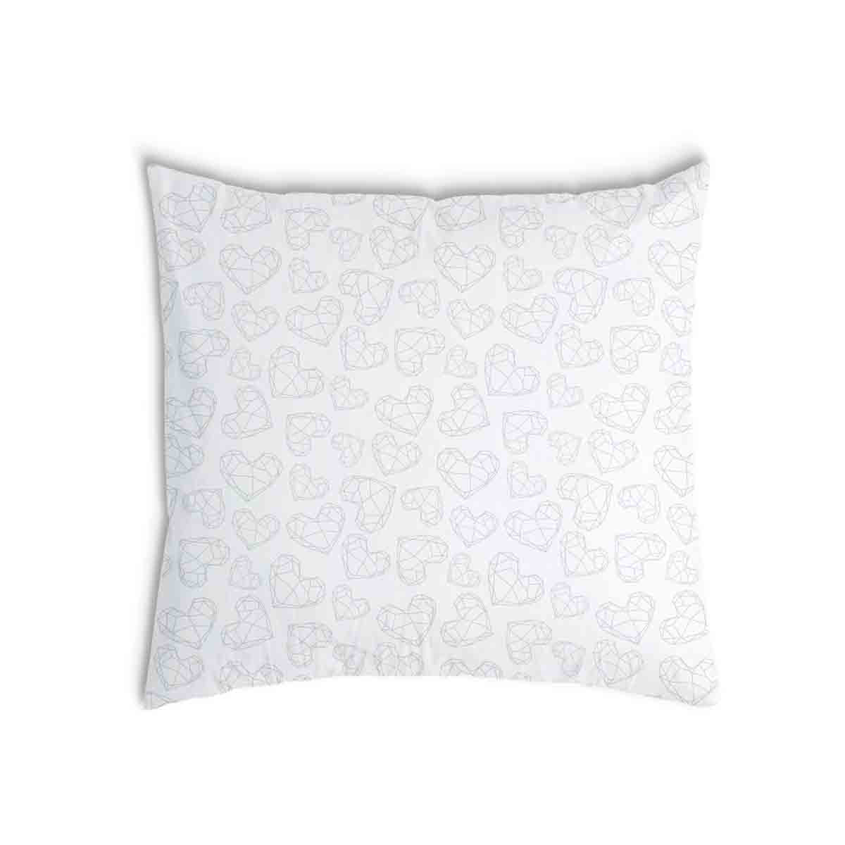 Almohada de salud blanca con corazones geométricos