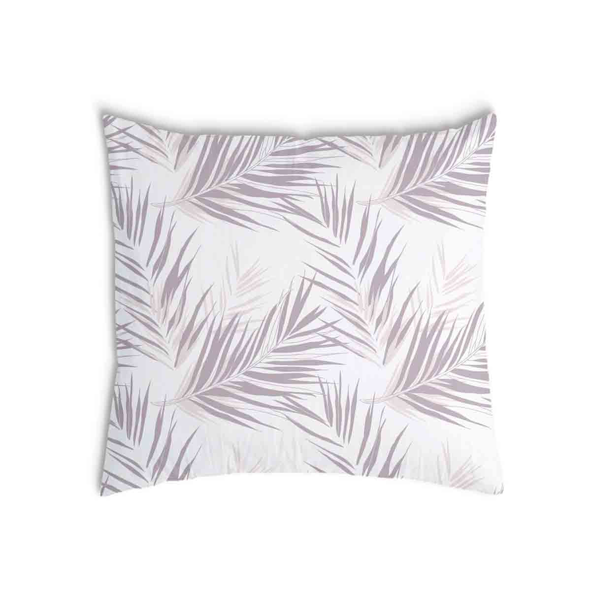 Almohada de salud blanca con hojas moradas