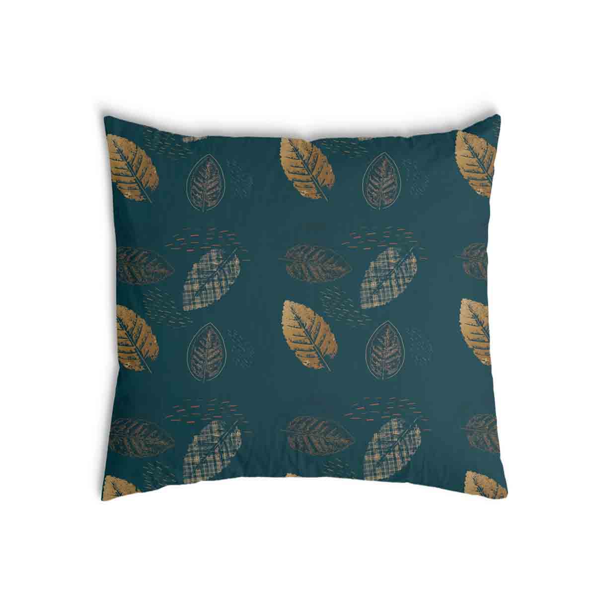 Almohada de salud verde con hoja dorada