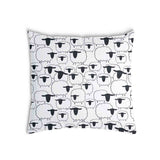 Almohada de salud blanca con ovejas