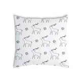 Almohada de salud blanca con ciervo