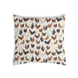 Almohada de salud blanca con muchas gallinas