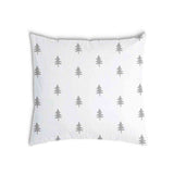 Almohada de salud blanca con abetos grises